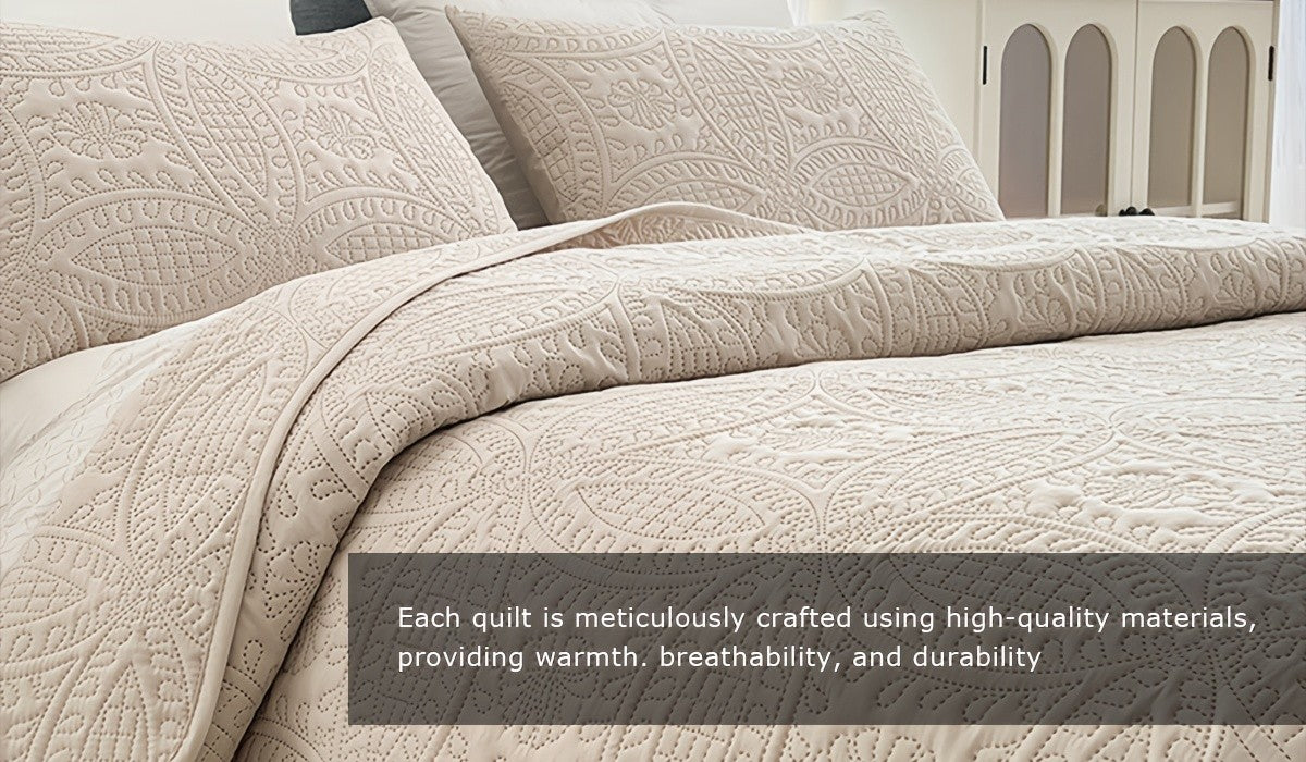 Lightweight Quilted Comforter -1pc Soft And Breathable White Bedspread, Modern Style Coin Pattern Quilt, Air-conditioned Quilt, Holiday Gifts For Family And Friends, Five-Star Hotel Sleep Experience-Excludes PillowcasesAll Seasons