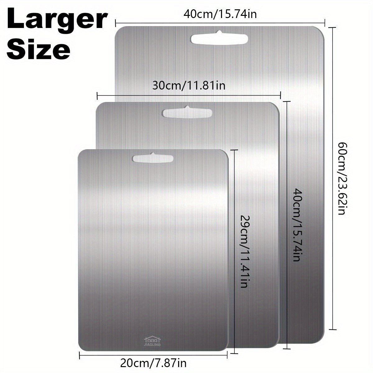 3pcs Stainless Steel Cutting Boards, Ultra-Thin Metal Cutting Boards for Kitchen, 304 Non-Stick Chopping Board for Meat Fruit And Vegetables, Dishwasher Safe, Professional