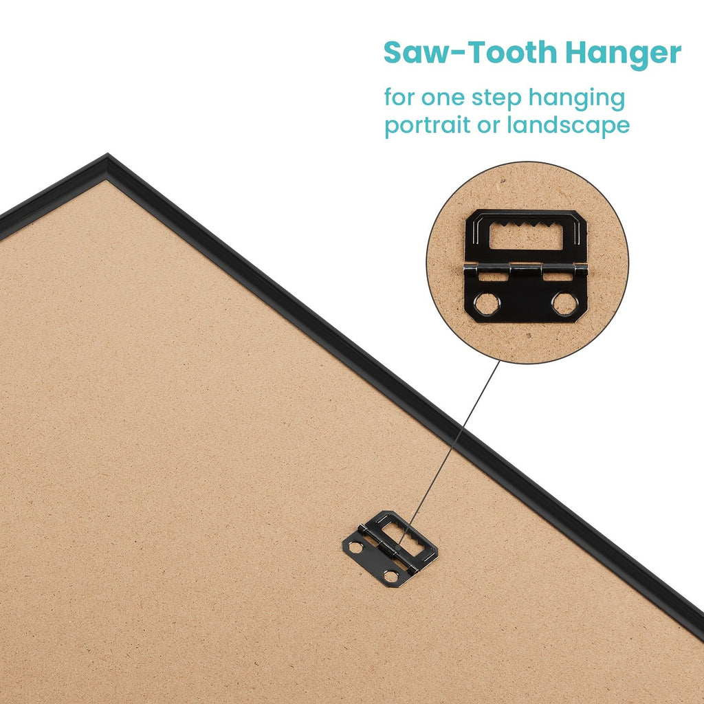 3-Pack 16X24 Picture Frames Black, Scratch-Resistant Poster Frames 16 X 24 for Photo Gallery - Slide-In Strips, Horizontal Or Vertical Wall Mounting