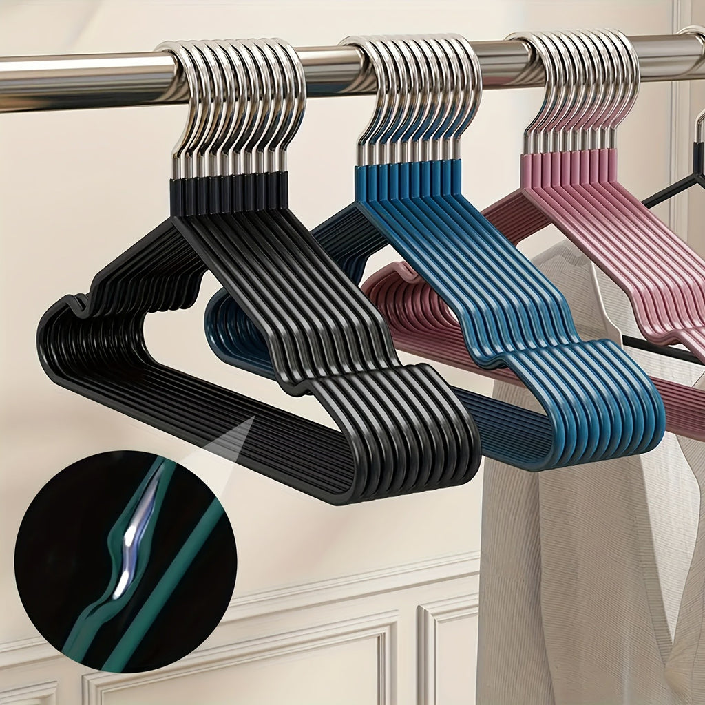 60/50/25/20pcs, Non-slip Heavy-duty Hanger, (15.75" × 7.87"), 40-50g Black Manganese Steel Dip Hanger, Bedroom Storage, Laundry Storage Helper, Advanced Long-lasting Storage Solution For Bedroom And Closet, Wet And Dry, Space-saving Design