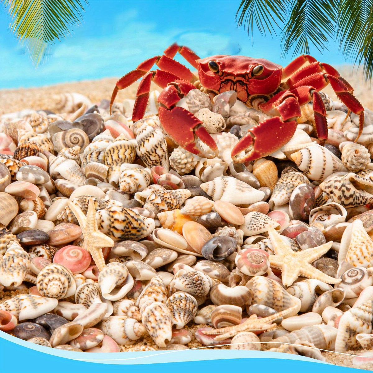1200pcs Tiny Seashells& 21 Starfish Mixed Bulk Beach Small Shells for Home Decor, Beach Theme Party Decorations, Fish Tank Aquarium Decor, Sea Shells for Crafting Vase Filler, Beach Candle