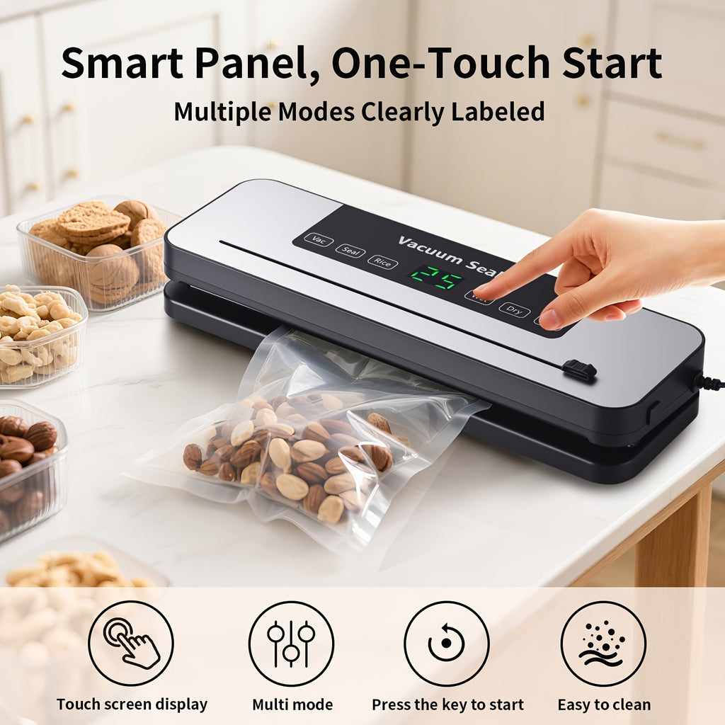 65000 PA Commercial Vacuum Sealer Machine System with 10 Free Bags, Dry/Moist Modes, 6-In-1 Sealing Machine for Storage And Sous Vide, Automatic Sealing Machine, Modern Vacuum Sealer