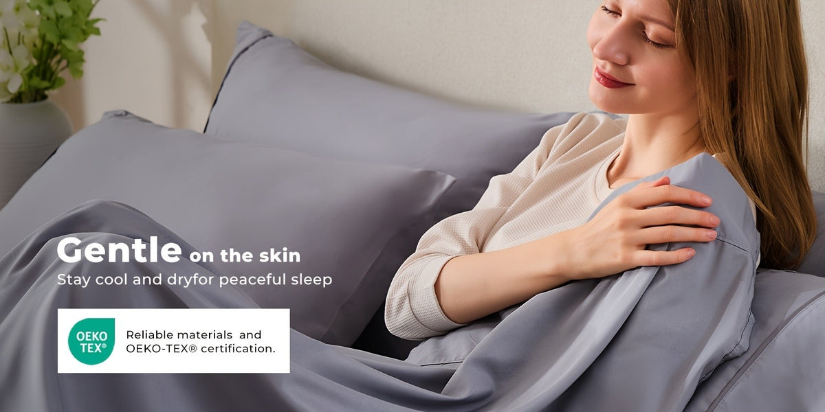 4-Piece Luxury Cooling Sheet Set - Breathable And Cooling Sheets - Hotel Luxury Sheet Set - Easy to Install And Secure - Soft, Wrinkle-Resistant Comfortable Sheets - Extra Deep Pocket Sheet Set - 4-Piece Set, Color Random
