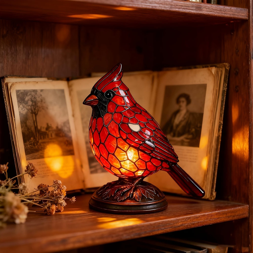 Red Cardinal Holiday Decorative Lights | Perfect for Bedrooms, Living Rooms, Study Areas, and Christmas Holiday Decorations, USB Powered, Geometric Pattern, Tabletop Mounting
