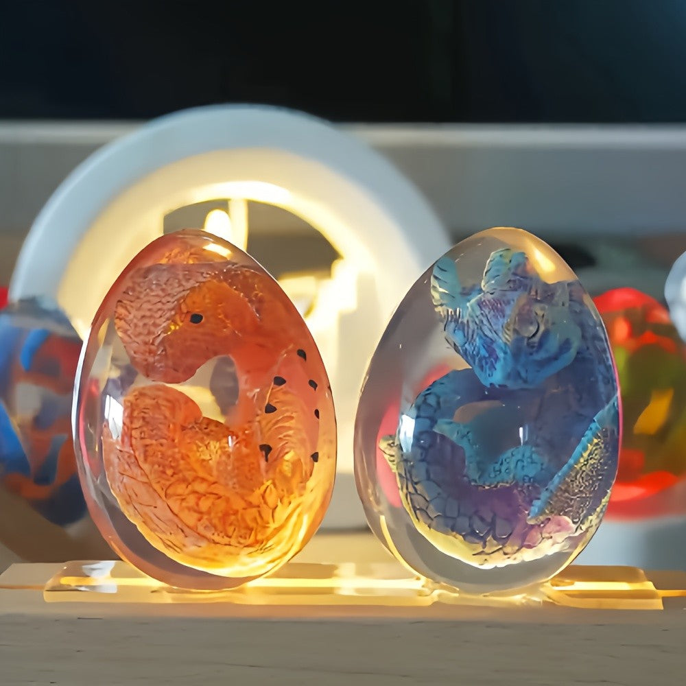 Transparent Resin Statue Dragon Egg Dinosaur Souvenir Craft Home Decor Birthday Christmas New Year Gifts