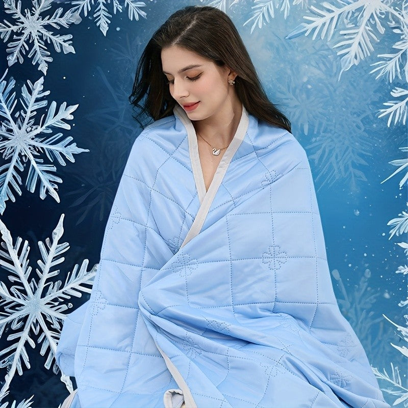 1pc Cooling Blanket, Hot Sleeper Extra Large 108*90 Inches Summer Cooling Blanket, Lightweight Air-cooled Comforter, Adult Heat Absorption Soft And Breathable Smooth Air Conditioner By Cool Breathable Moisture Absorption And Perspirat