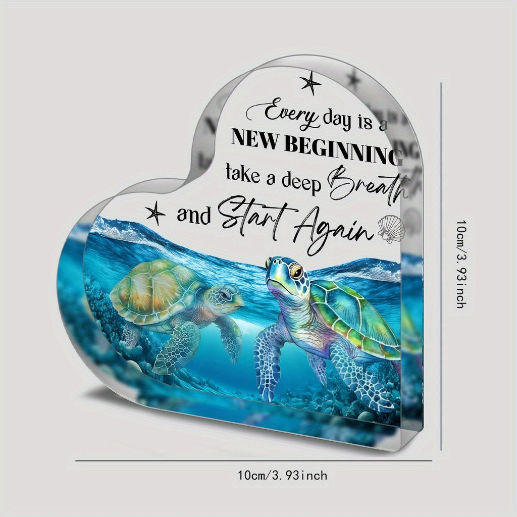 1pc, Blue Sea Creatures Acrylic Desktop Decoration - Perfect Birthday Or Exchange Gift For Bedroom, Kitchen, Living Room, Or Office Decor - Unique Sea Turtle Design