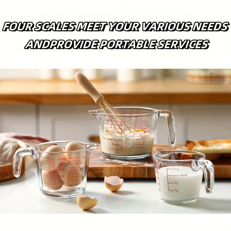 Glass Measuring Cup Set for Baking and Coffee, 4 or 9 Piece Kitchen Collection with Graduated Liquid Jugs, Handles and Pour Spouts