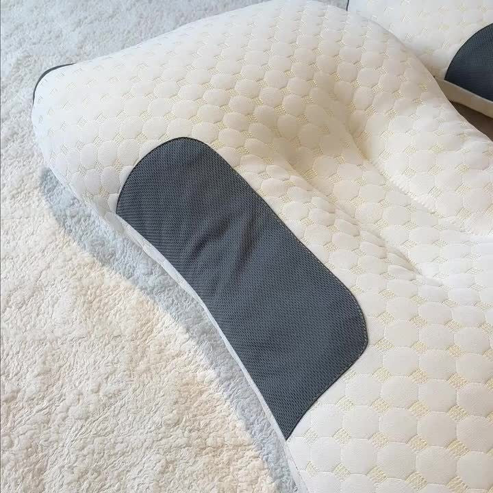 2pcs Massage Neck Pillows Adjustable Ergonomic Contour Support, High-Quality Pillow Core with Removable Zippered Cover, All-Season Sleeping Comfort, Neck And Shoulder Massager, Modern Pillow Design, Breathable Fabric