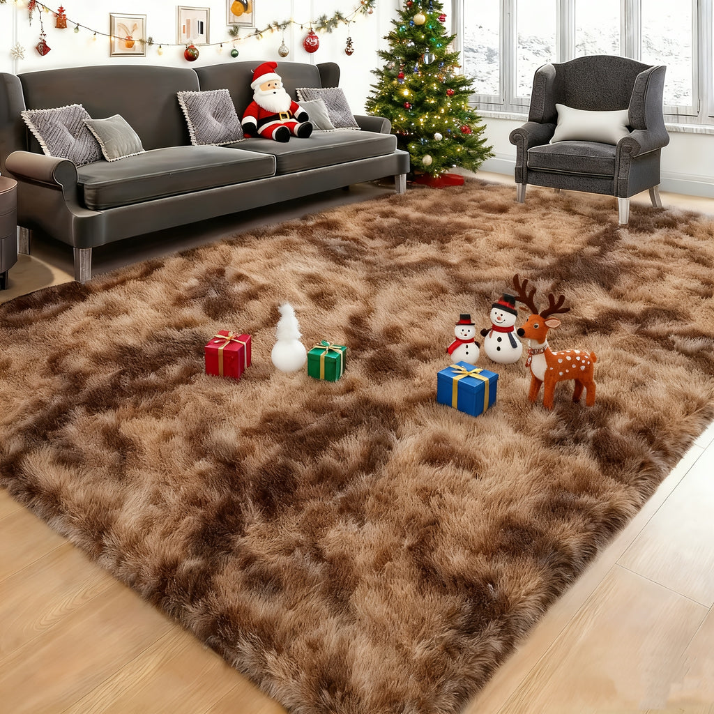 Extra Large Shaggy Rug Suitable for Living Room & Bedroom - Soft with PVC Backing, Machine Washable Anti-Slip Floor Mat, Modern Fluffy Floor Suitable for Christmas, for Decor, Use, Large Rectangular