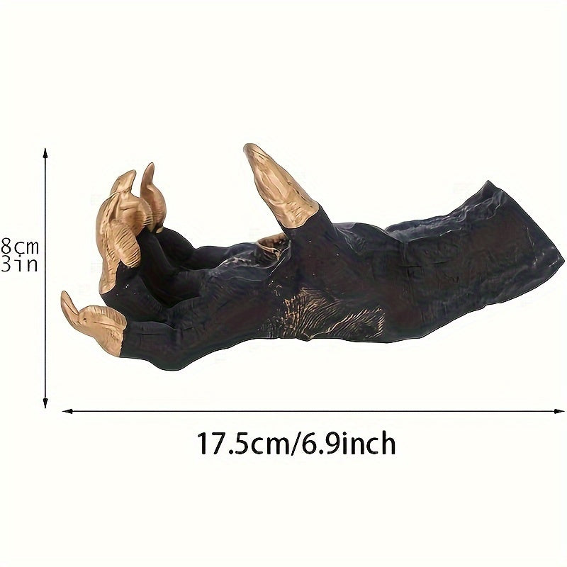 Demon Hand Wall Hanging Statues Devils Claw Hand Sculpture Gothic Decor, Halloween Wall Art Decorations For Living Room (Black And Gold)