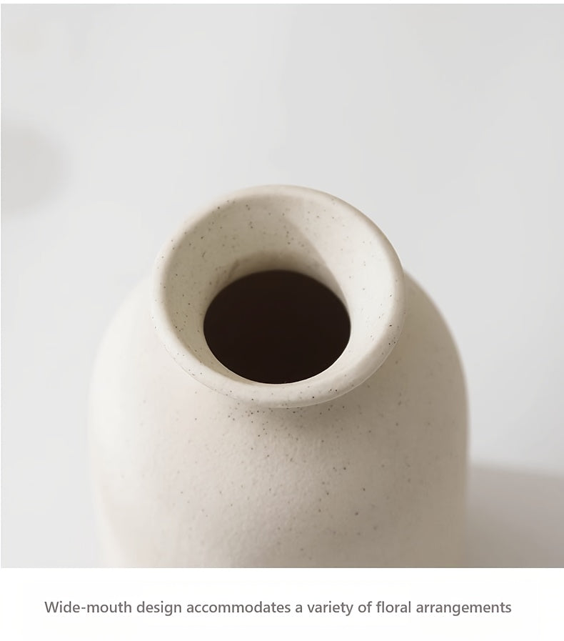 Matte Ceramic Vase Set of 3, Nordic Boho Decorative Flower Vases for Living Room Shelves, Entryway Tables, Bookshelves and Gifts