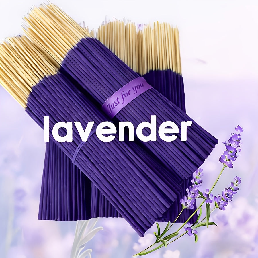 Handmade Natural Lavender Incense Sticks Suitable for Decor, & Meditation - Essential Oil Infused Sticks with Flower Powder, Calming Brain-Boosting Fragrance for, Gifts for &