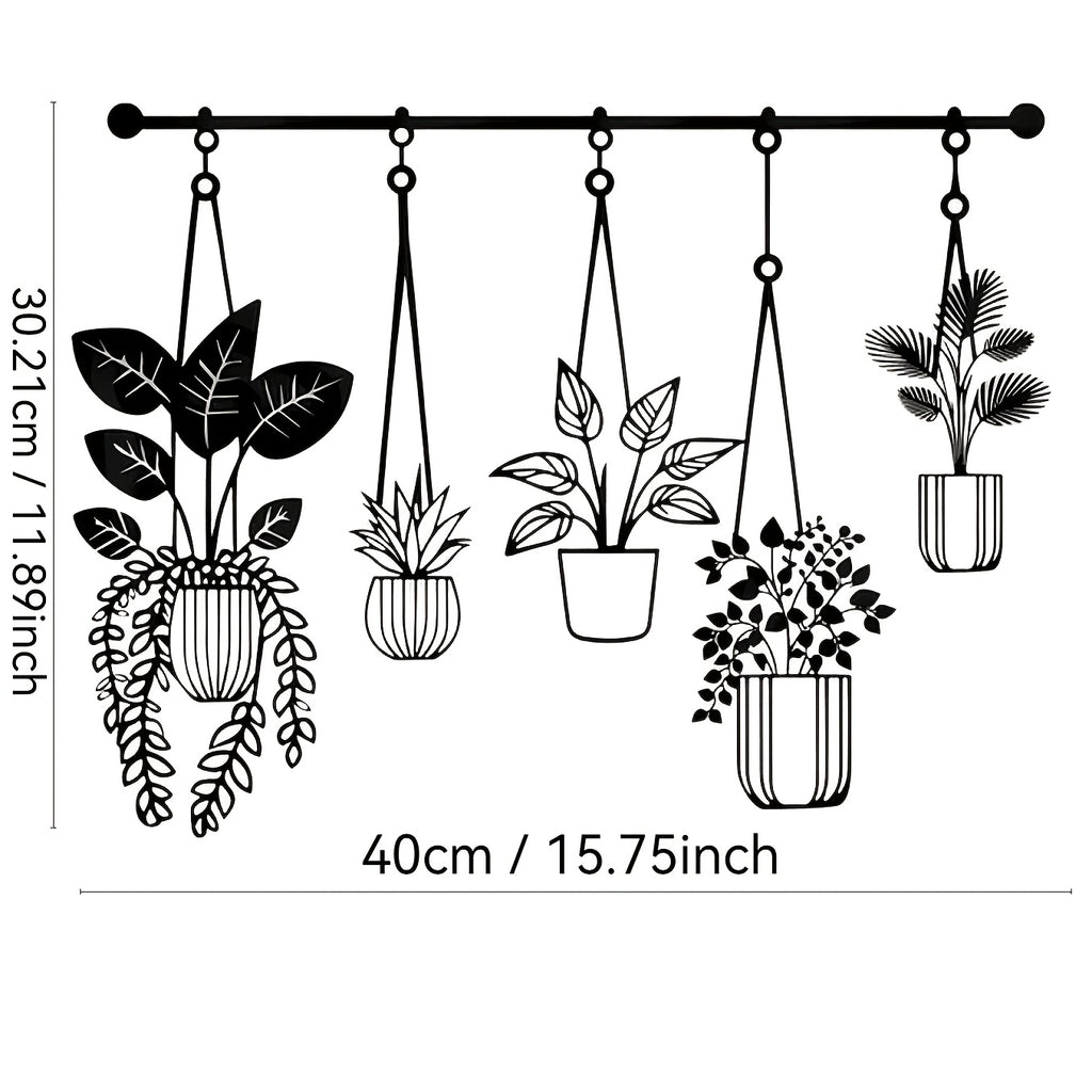 Metal Flowers Wall Arts - Rustic Farmhouse Decor Black Minimalist Flower Wall Decors for Living Room Bathroom Bedroom Dining Room - Housewarming Gifts