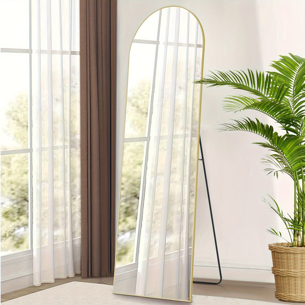 Arched Full Length Mirror, Full Body Free Standing Leaning Mirror Hanging Mounted Mirror Modern Simple Tall Home Decor for Living Room Bedroom Cloakroom