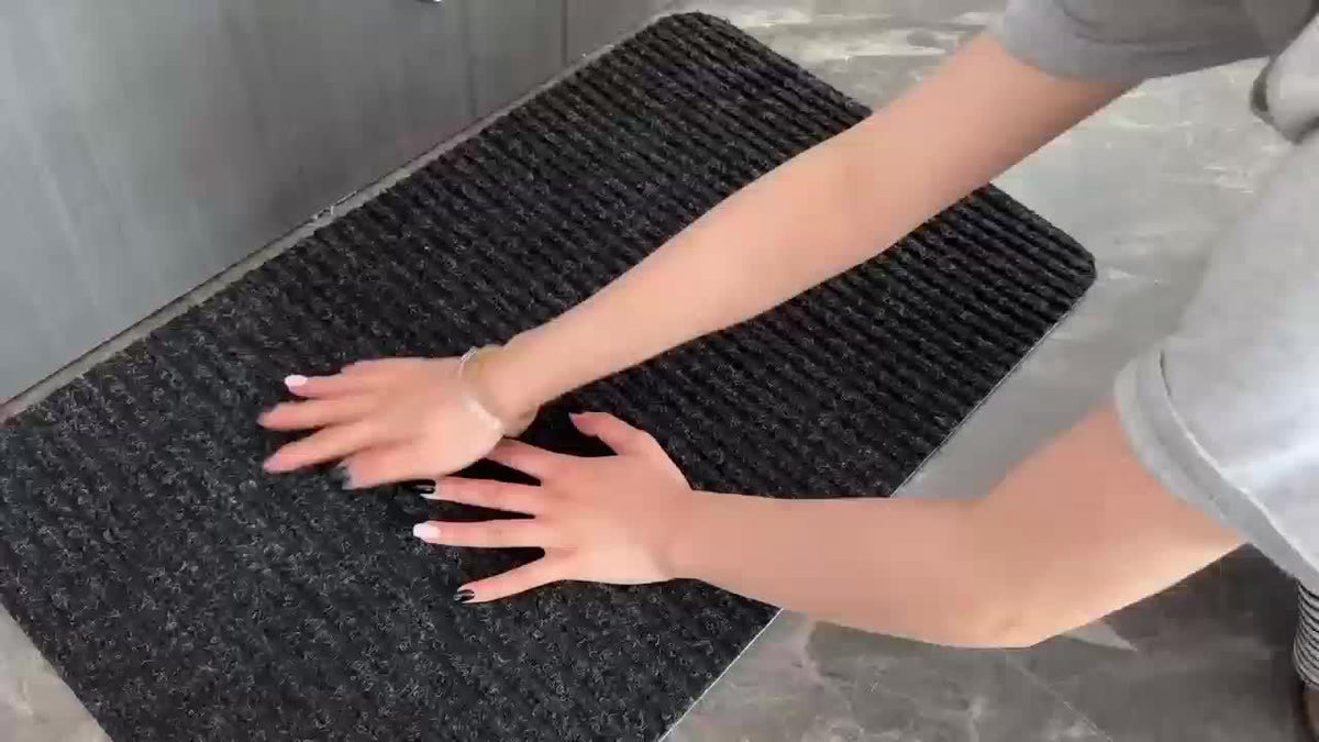 Indoor Door Mat with Non-Slip Rubber Backing, Low-Profile Absorbent Entryway Mat in 4 Colors and 7 Sizes for Front Doors, Hallways and Pet Entrances