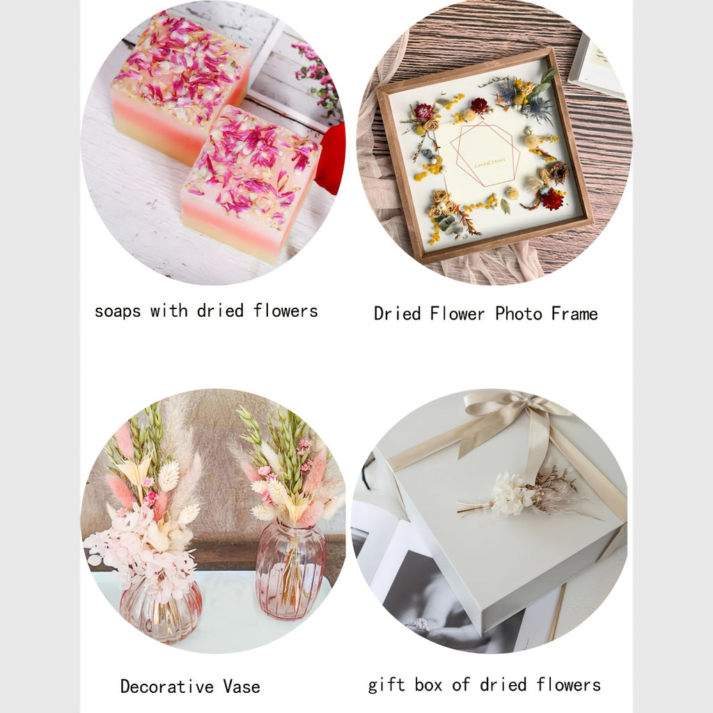 Dried Flower Bouquet with Pampas Grass - Bohemian Wedding Centerpieces, Dried Cake Flowers & Boutonnieres for Groom/Best for Man - Low Maintenance Wedding, & Decor - -Lasting Botanical Arrangement