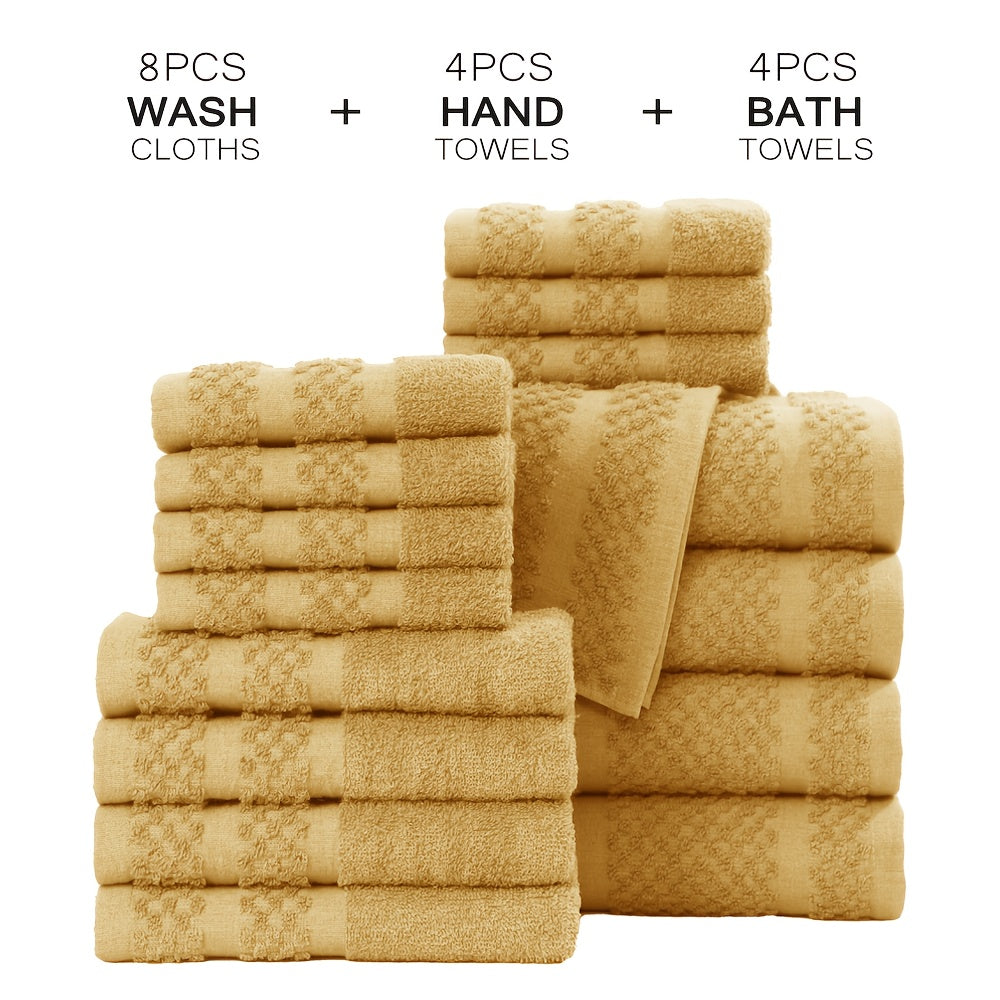 32pcs/16pcs/10pcs Bath Towel Set, 4pcs Bath Towels&2pcs Hand Towels&4pcs Washcloths, Solid Color, Cotton Towel, Absorbent, Quick-drying, Soft And Comfortable, Bathroom Supplies, Towels for Bathroom, Shower And Hotel