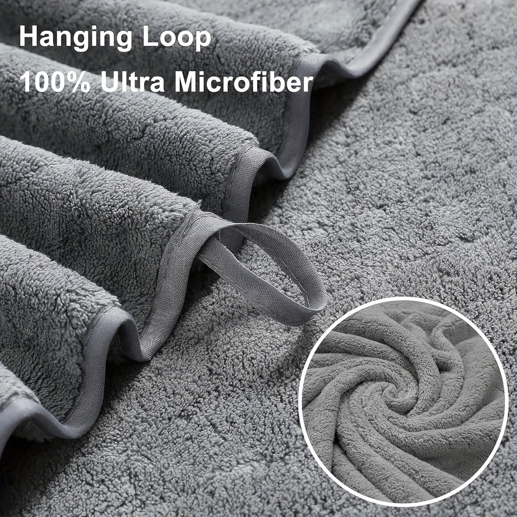 4pcs Oversized Bath Towel Set in Sleek Blue - Ultra Soft, Highly Absorbent, Quick-Dry Microfiber with Diamond Pattern - Includes 4 Bath Towels, and Matching Beach Chair Cover - Ideal for for Bathroom Hotels Gym, Valentine's Day Gift, Wash Cloths