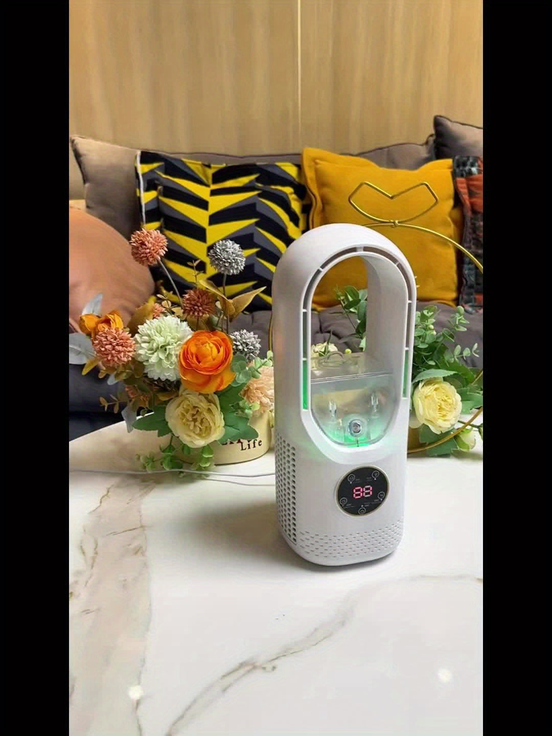 Portable Fan, USB Tower Fan, Desktop Bladeless Fan - Optional Remote Control, Touch Screen, Multi-speed Adjustment, Timer Function And Intelligent Shutdown - Perfect For Offices, Travel, Camping And Home Necessities