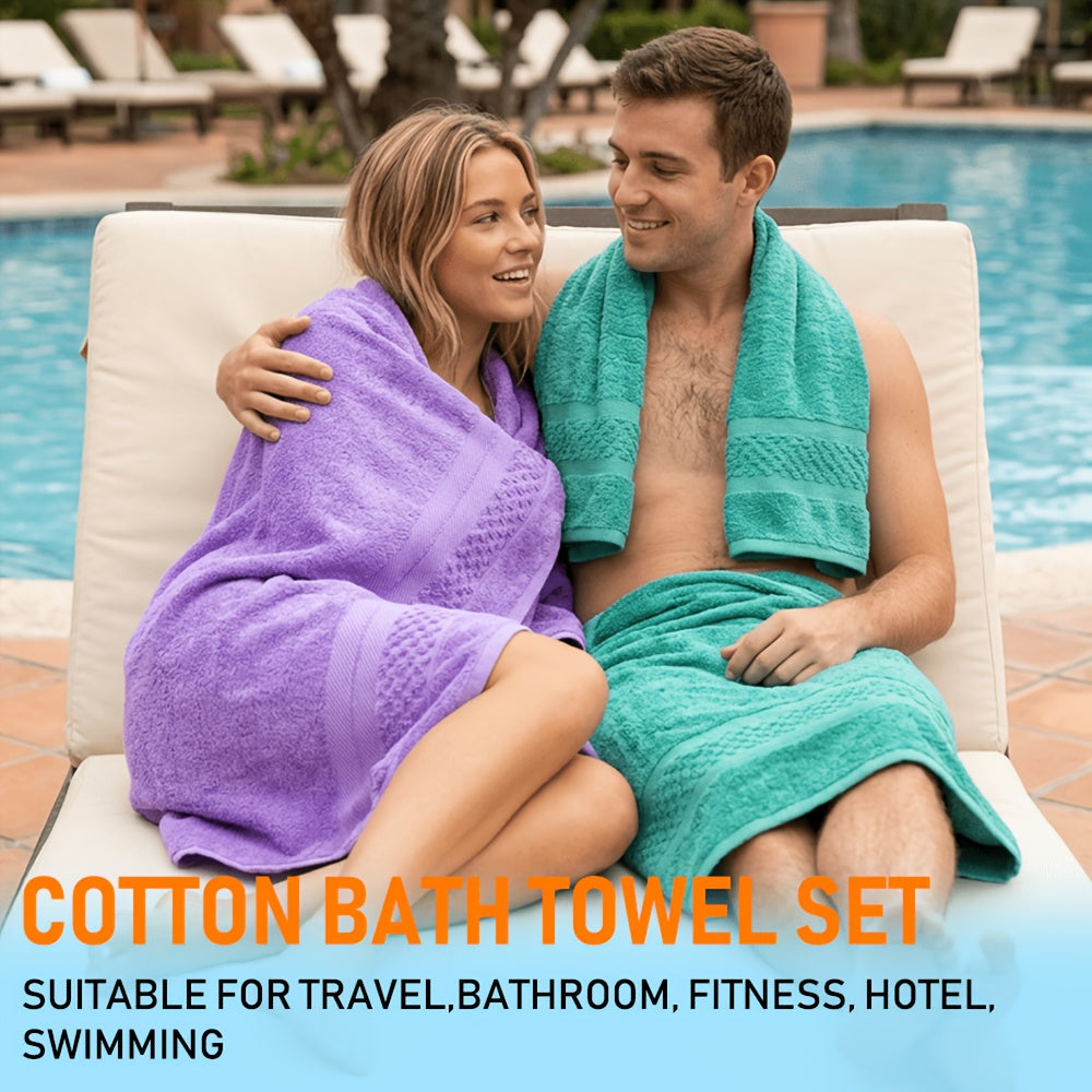 22/16pcs Cotton Bathroom Towels Set, Solid Color Cotton Blended Towel, Multi-color Optional, Soft And Comfortable, Absorbent, Family Set, Suitable for Travel, Bathroom, Fitness, Hotel, Swimming And Gift(4Bath Towels+6Hand Towels+12Washcloths)