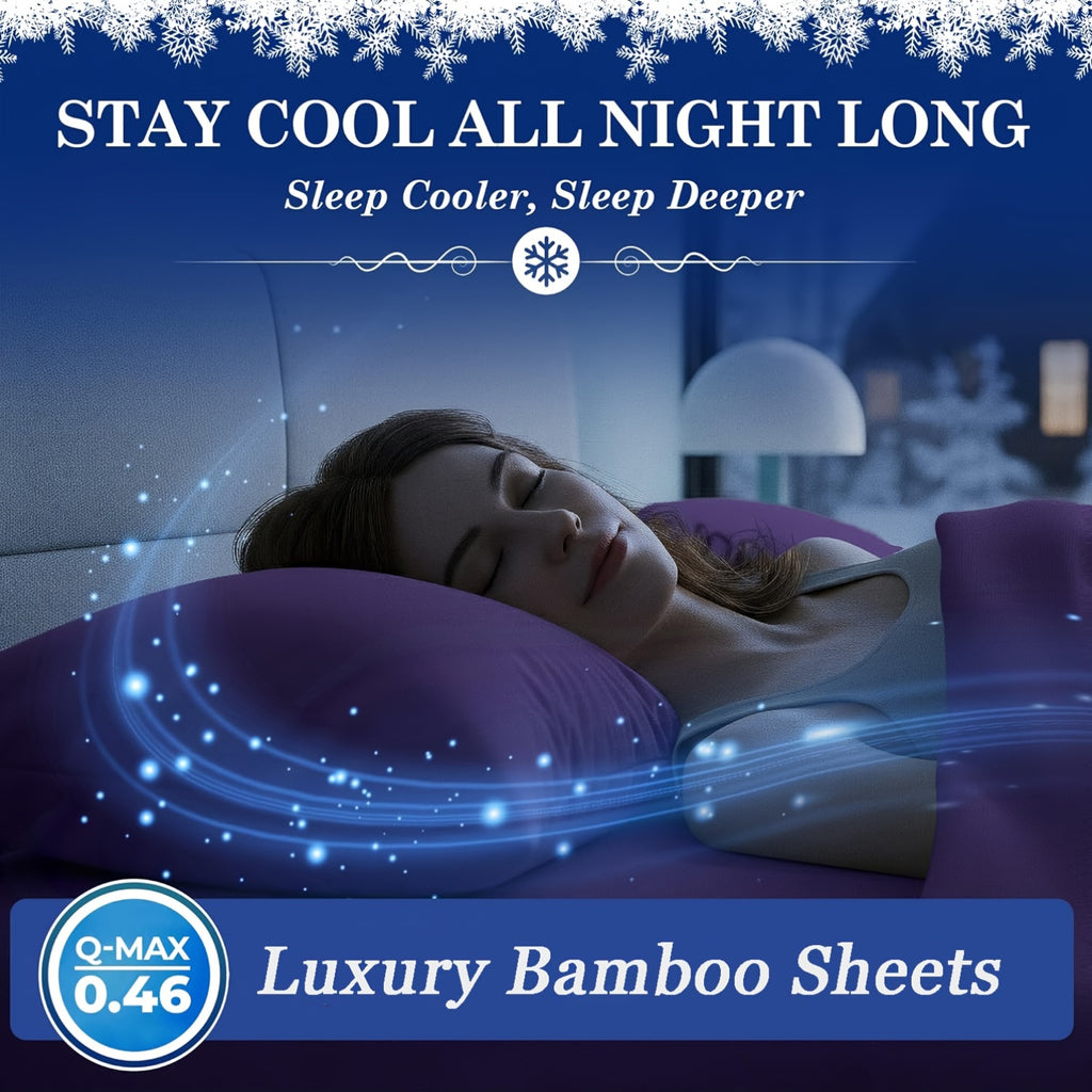 for extra Deep Pocket Bamboo Sheets Set - 4/6pcs Breathable & Cooling Bamboo Bed Sheet Set, Kid Sheet & Pillowcase Sets, Hotel Luxury, Soft Wrinkle-Free For Extra Deep Mattresses, Room Decor