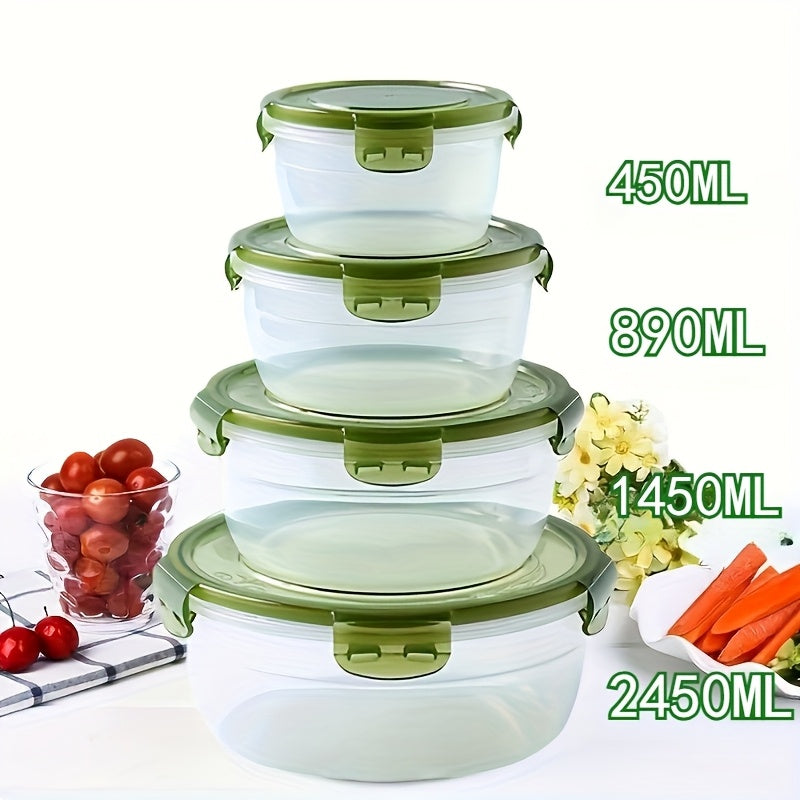3/4pcs Large Capacity Plastic Refrigerator Storage Boxes - Keeps Fruit, Vegetable, Meat, Egg, Dumpling Fresh - Air-tight, Fresh-keeping, Easy-to-Clean, Stackable, Space-saving Kitchen Food Containers