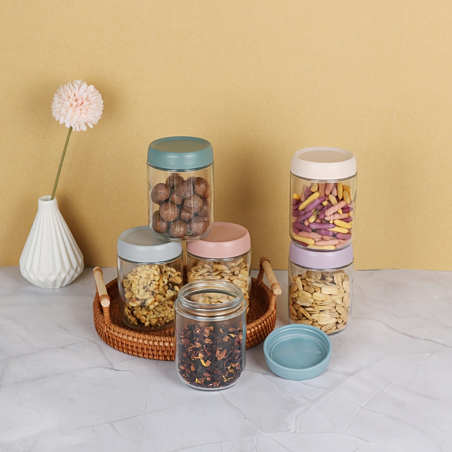 6-pack 16oz Overnight Oats Containers with Lids, Glass Jars with Airtight Lids, Wide Mouth Mason Salad Jars, Glass Food Storage Containers for Snacks Yogurt Spice Sugar