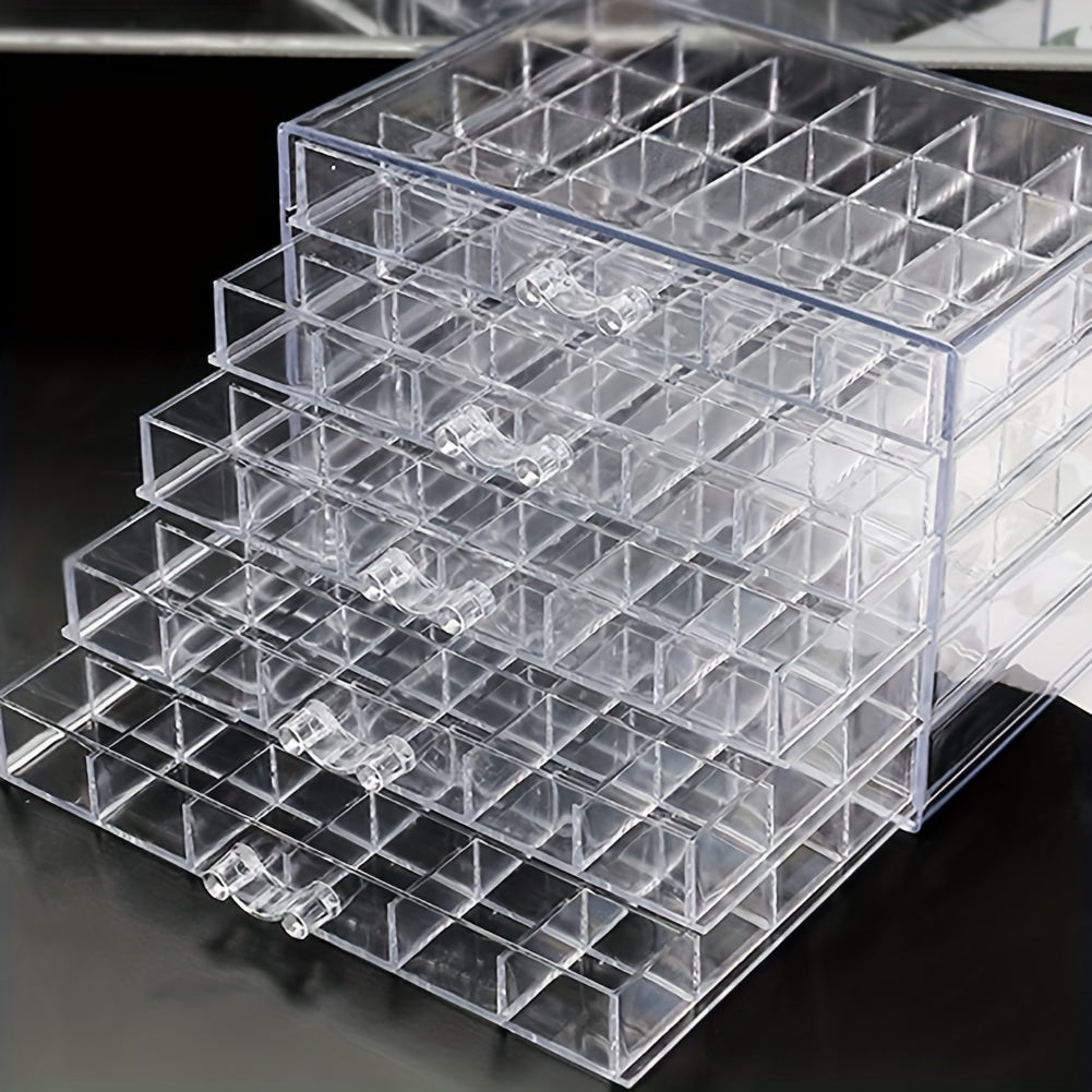 1pc, 5-layer Drawer-type Nail And Accessory Storage Box, Transparent Style, Drawer-type Is Also Easy To Access, Suitable For Small Storage Containers Of Nail Art, Necklaces, Earrings, Rings And Other Accessory Items, Jewelry Boxes