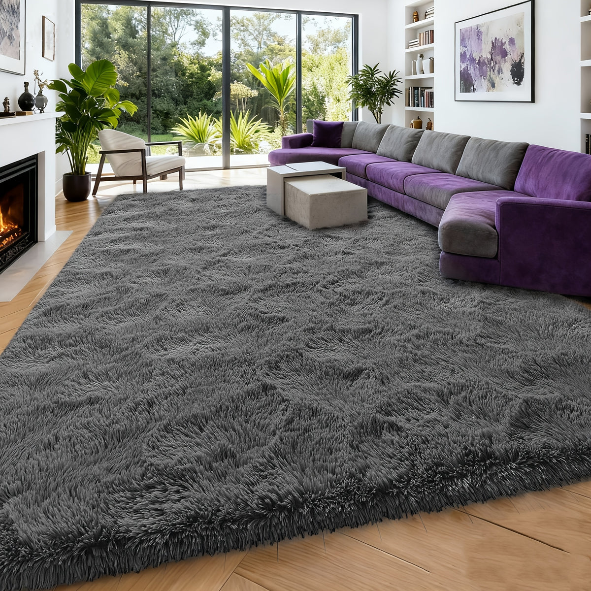 A Super Soft Thick Plush Carpet, Fluffy And Soft, Suitable for Bedroom Indoor Carpet, Non-Slip Soft Machine Washable Carpet,Ideal for Bedroom, Living Room,Study, Dorm,,Home Decor, Christmas Gift, Christmas Decor