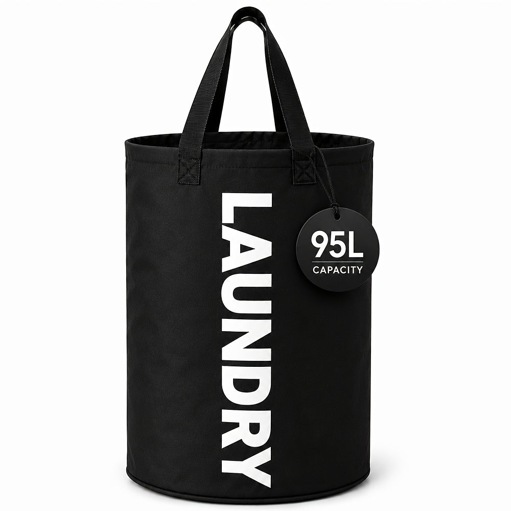 Extra Large Foldable Laundry Basket Hamper Bag (Aluminum Full Loop Handle) - Tall Collapsible Fabric Clothes Bin for Bedroom, Bathroom, College Dorm Storage, Closet Organization & Washing (Space-Saving Design), Laundry Baskets