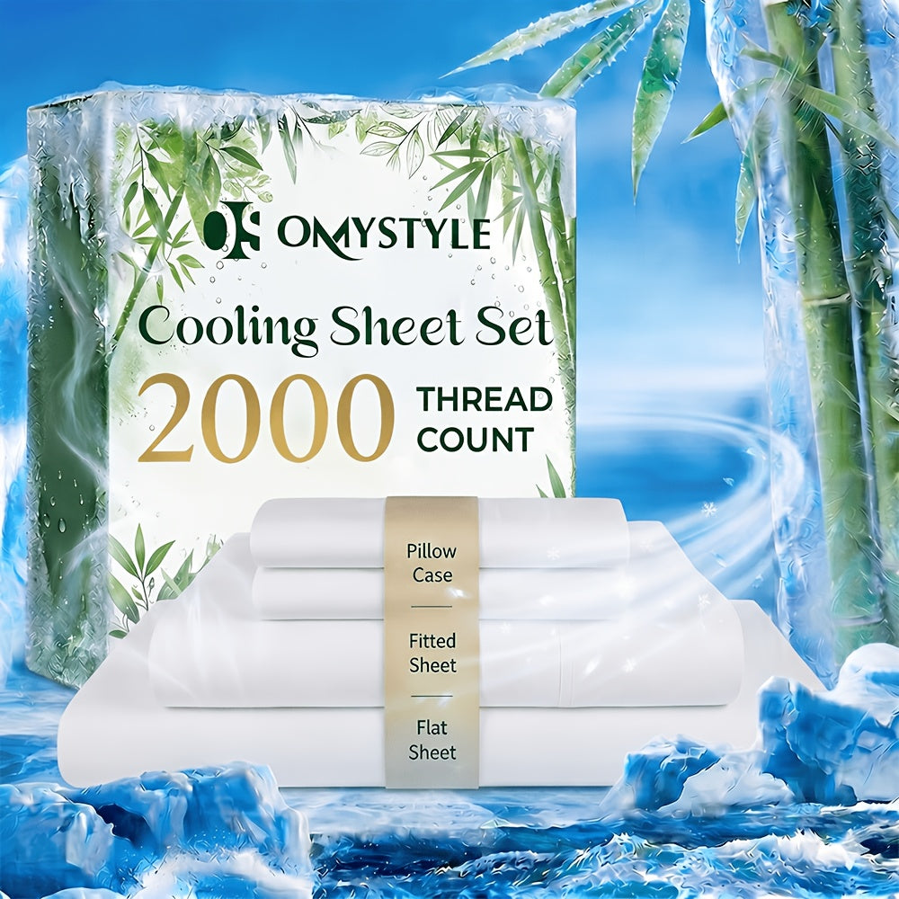 4pcs/6pcs Bamboo Cooling Queen Size Sheet Set - Children Bedding, Breathable and Comfortable - Fit for Hot Sleepers and Sweats, Pillowcases, Flat Sheet and Fitted Sheet - A Perfect Gift