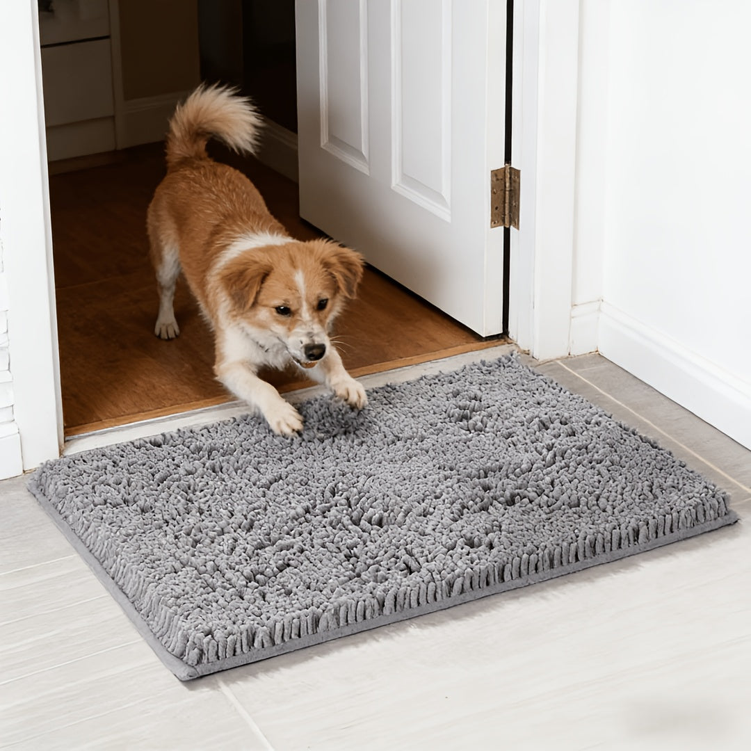 Super Absorbent Microfiber Dog Door Mat for Muddy Paws, Non-Slip Washable Pet Rug, Quick Dry Chenille Entryway Carpet, Indoor Outdoor Carpet, Outside Rug, Outside Rugs, Machine Washable Indoor Outdoor Mat
