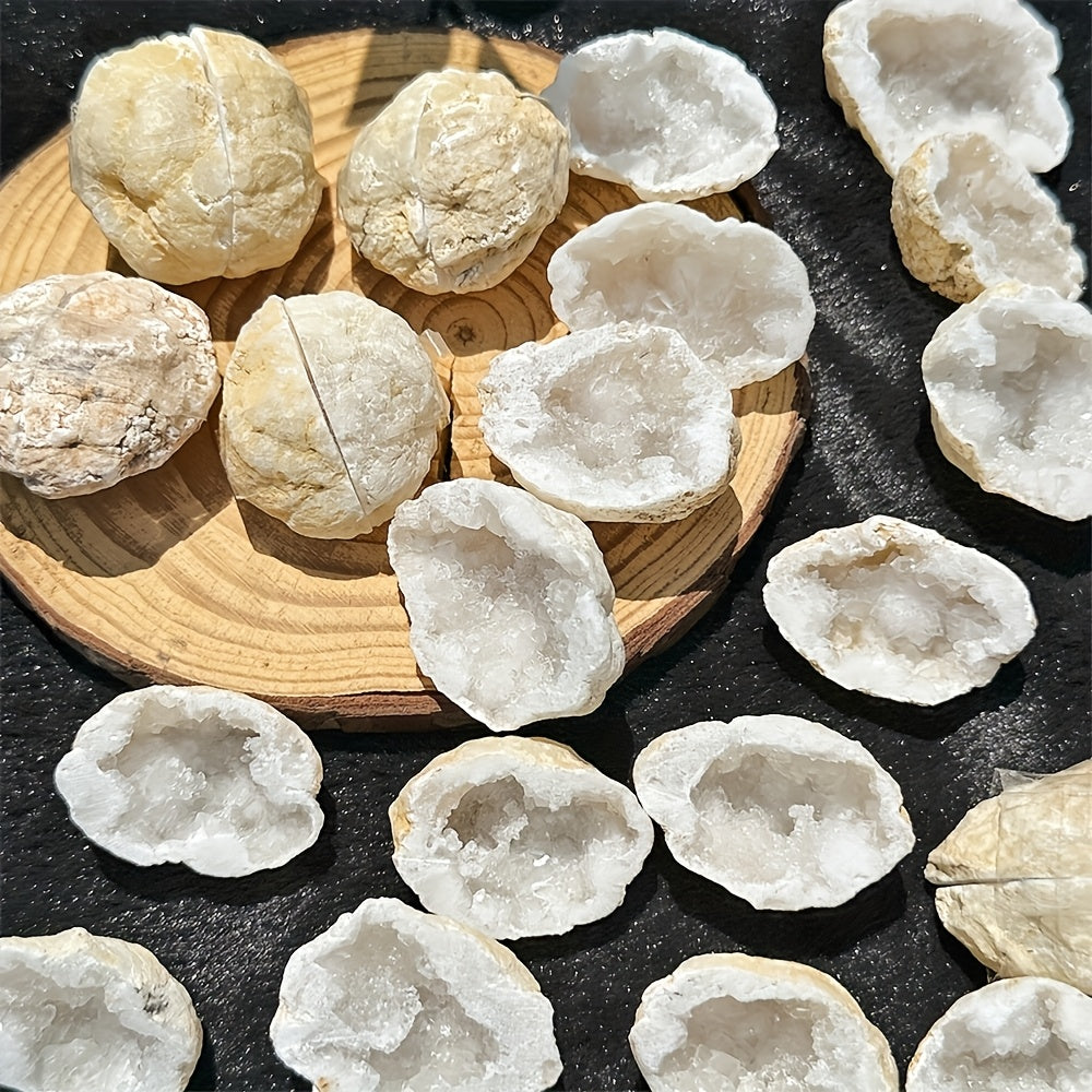 10/20pcs Natural Quartz & Agate Geode Eggs - Break-Open with Natural Mineral Formations, Crystal Specimen for Collectors, DIY Crafts & Unique Crystal Gifts (10 or 20 Geodes)