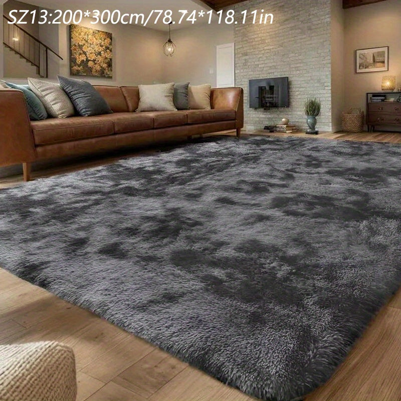 A Luxurious Square Tie-Dye Rug Made from Upgraded Soft Plush Fabric, Available in Various Colors. It Features a Non-Slip Backing, Is Absorbent And Durable, And Can Be Machine Washed, Making It Perfect for Living Rooms, Offices, Bedrooms, Home Decor