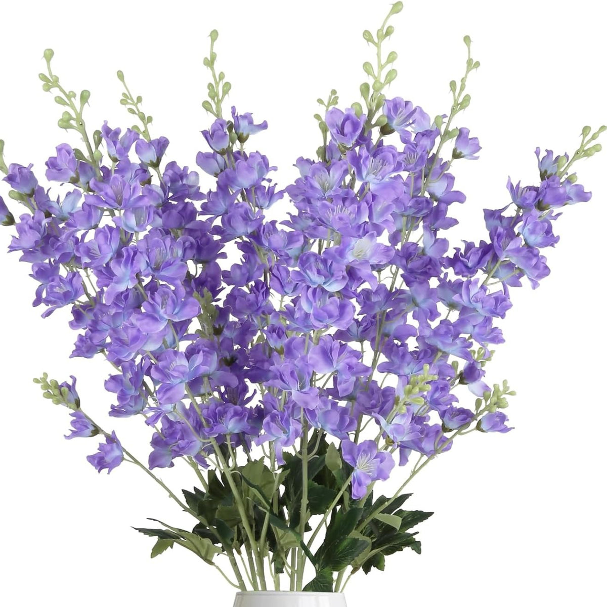 6pcs Delphinium Artificial Flowers 33.5 Inch Champagne Fake Flowers Long Stem Faux Snapdragon Flowers for Vase Table Home Wedding Party Garden Decoration
