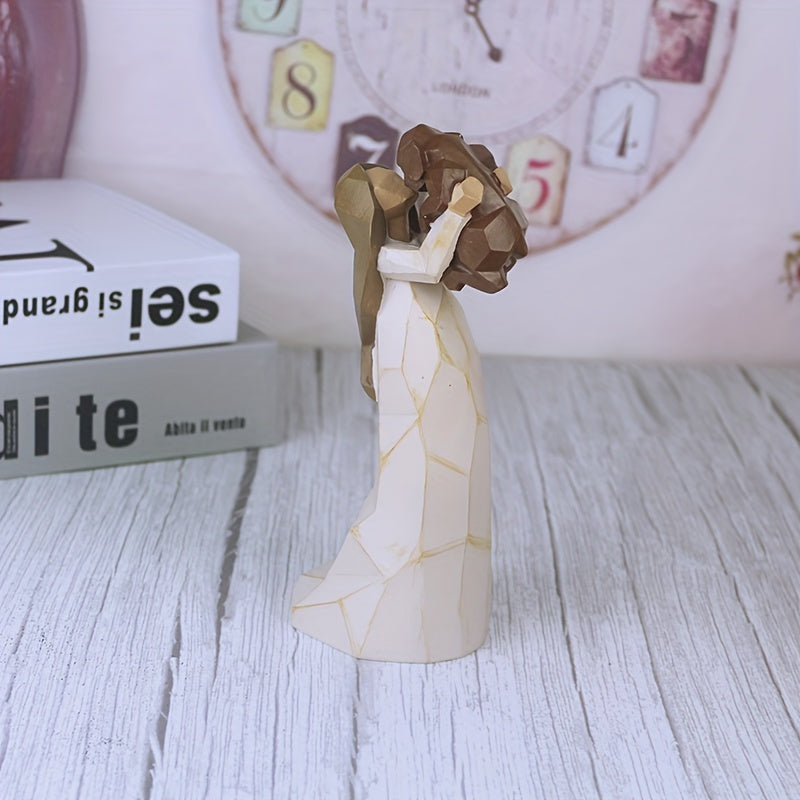 Hand-Painted Friendship Figure Sculpture Resin Craft, for Those Who Share The Spirit Of Friendship, Carrying Dog As Reminder Of Loyal Pets And Friends, Present And Past, Collectible Statues, Holiday Gifts