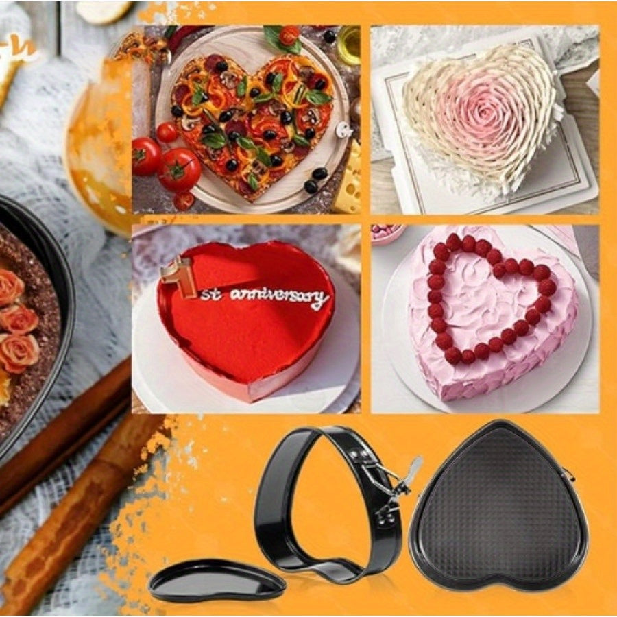 6pcs Cake Pan Set, Carbon Steel Baking Mold with Removable Bottom, Non-Stick, Induction Stovetop Compatible, Round Shape, for Chiffon/Mousse/Cheesecakes, Birthday Kitchen Tools