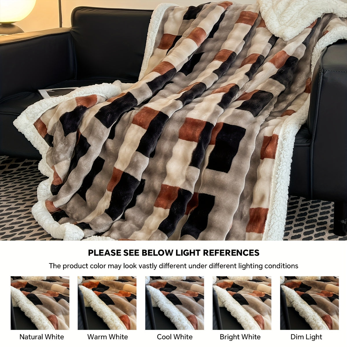 Heavyweight Bed Blanket with Pattern Options, Machine Washable Sofa and Bedroom Cover in 45 x 60 to 108 x 90 Inch Sizes for Cozy Fall and Dorm Decor