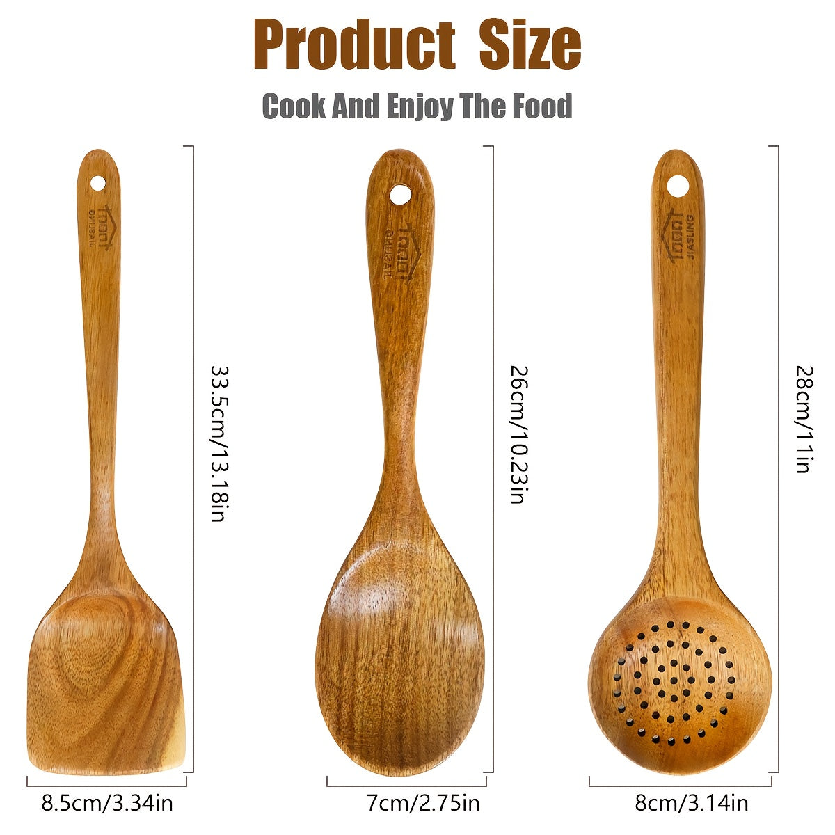 3/5/7Pcs Premium Wooden Kitchen Utensils Kit -Ergonomic Handles Natural Wooden Spoons Spurtle Ladle and Wok Spatulas Heavy-Duty Wooden Utility Set for Non-Stick Pans Heat Resistant Easy to Clean and Durable Kitchen Essentials Cookware Accessories