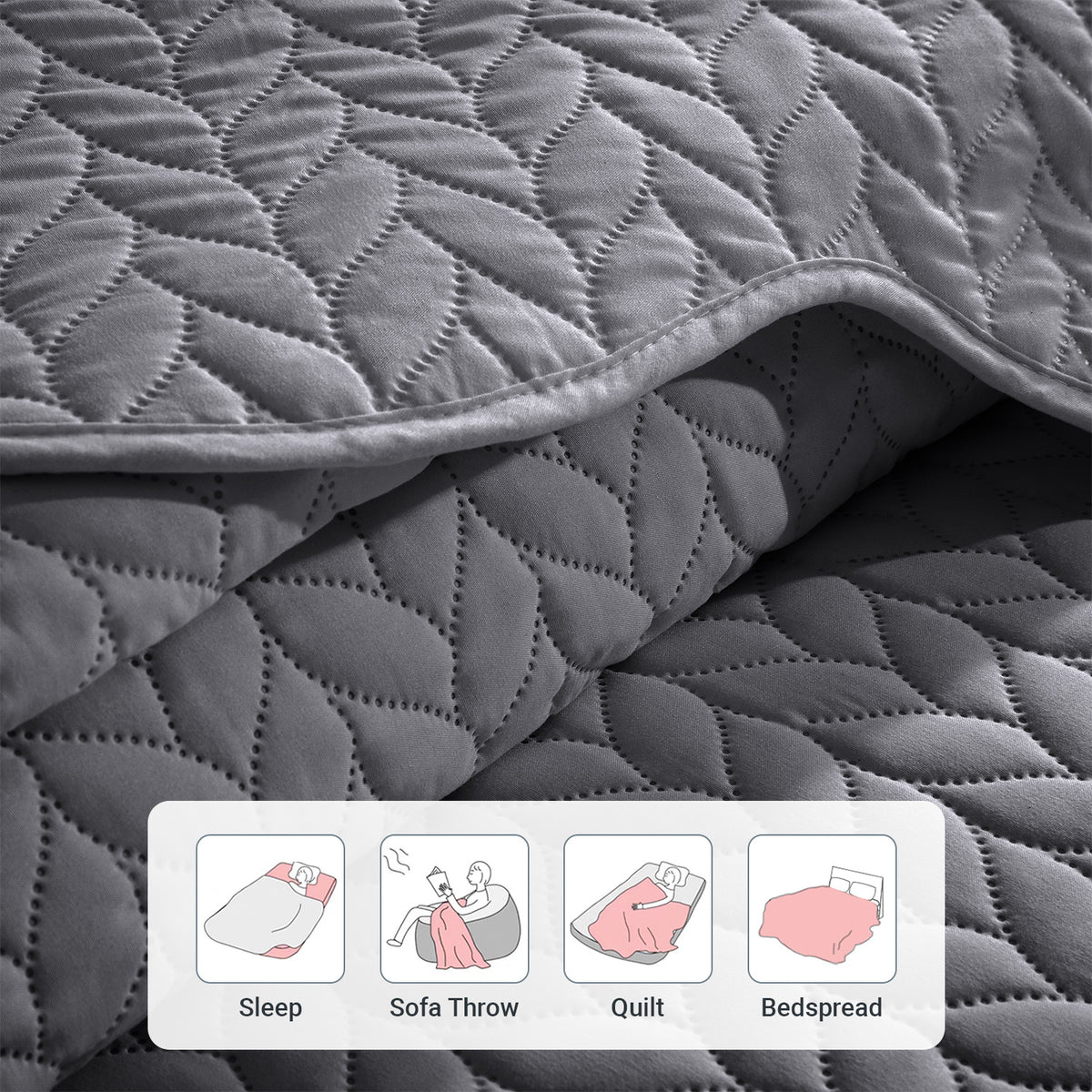Lightweight Quilted Bedspread – Soft and Breathable Quilt Set, All Season Microfiber Bedding, Modern Style Soft Bedding Set, Twin, Full / Queen, King Sizes, Machine Washable Halloween Christmas