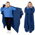 Wearable Blanket with Sleeves for Adults, Portable Lounge Wrap in Blue Pink Khaki or Grey for Sofa Reading, Work Breaks and Relaxing at Home