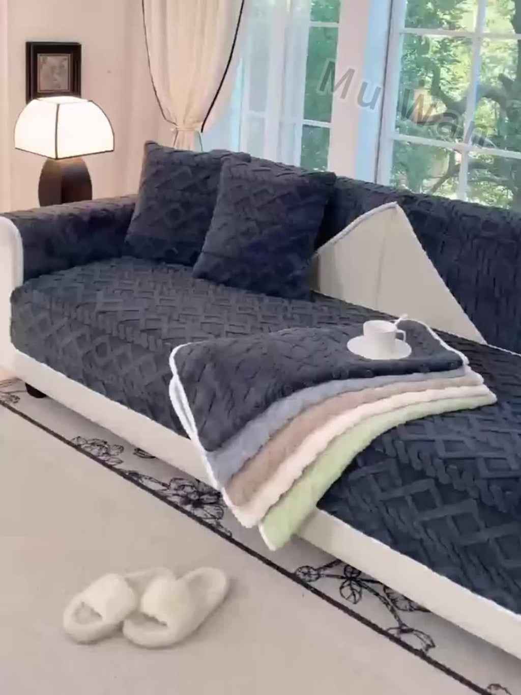 1pc Plush Sofa Mat, Pet Dog Friendly Sofa Cover, Couch Cover Plush And Delicate Soft Anti Slip Protection Sofa, Bedroom, Office, Living Room Decoration, Home Decoration Local Warehouse Send Out Goods