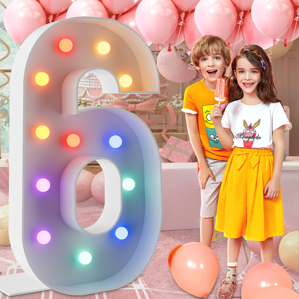 Marquee Numbers 4 feet tall 0-9 20 & 24 11 Colors & 3 flash modes
