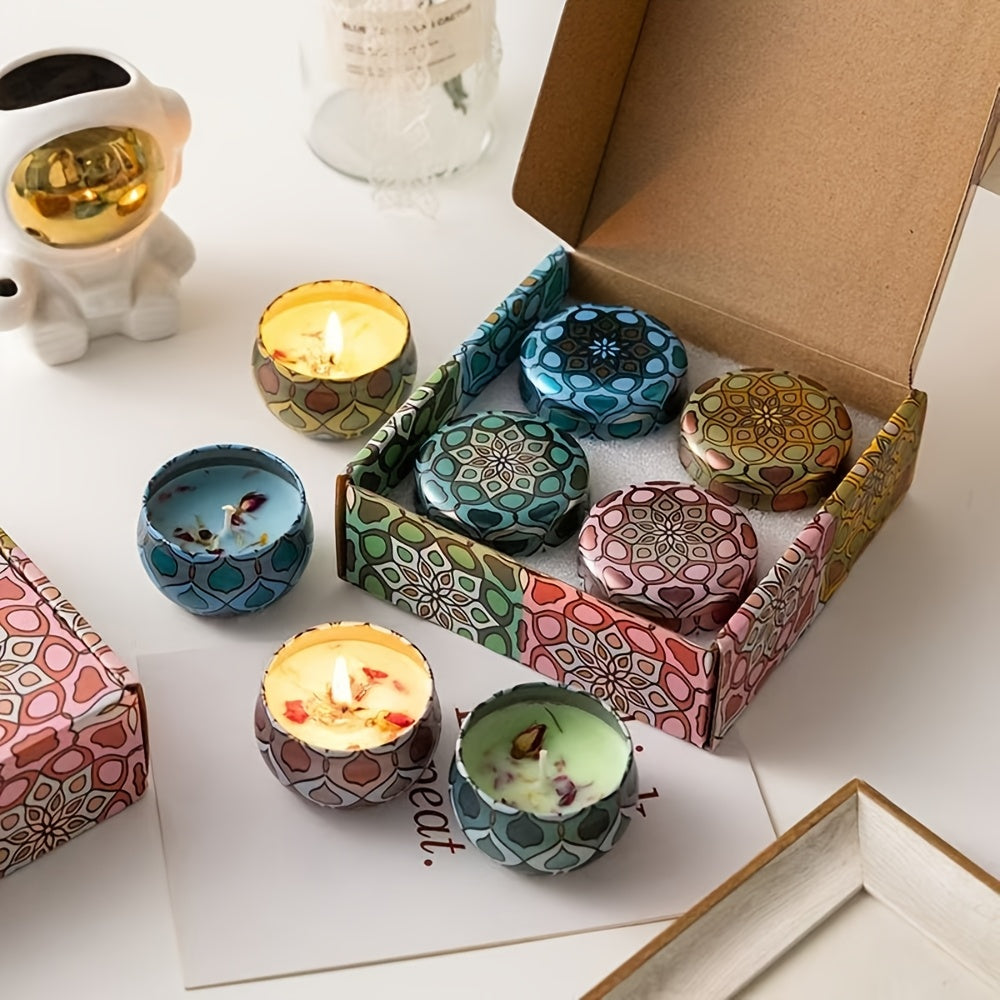 Candles Set Natural Soy Wax 2.5oz 60 Hour Burn Time, Relaxing Home Scented Candles with Cocoa, Jasmine, Vanilla, Lemon Perfect for Festivals, Parties & Birthdays