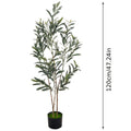 Black Fruit Artificial Olive Tree, Multi-Branch Plastic Faux Plant in Listed 4, 6 or 7 Foot Options for Mediterranean Living Room, Kitchen and Office Decor