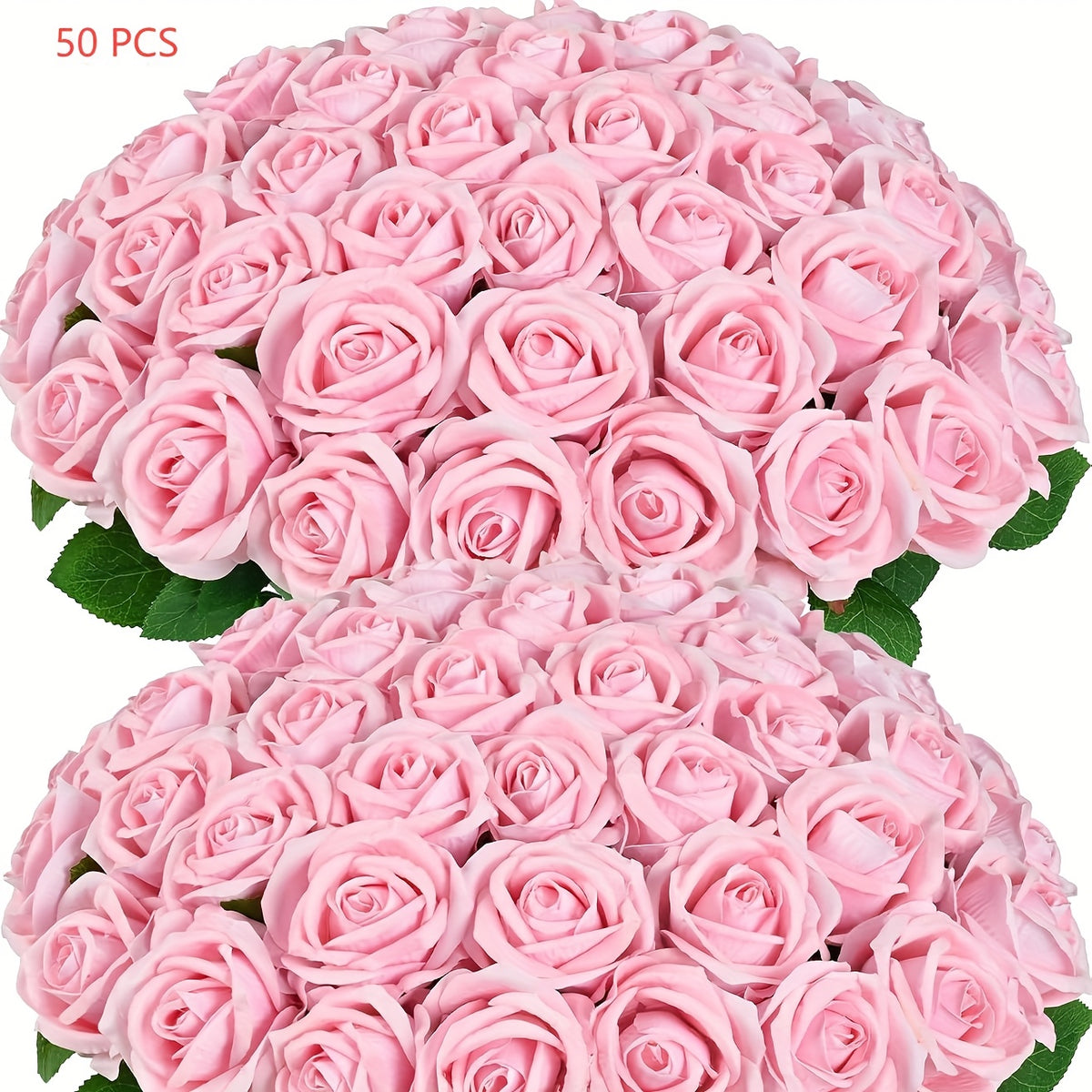 50/100pcs Red Roses Artificial Flowers, Real Touch Velvet Roses Bouquet Fake Flowers Bulk, Artificial Roses with Long Stems for Valentines Day Gift DIY Bridal Wedding Centerpiece Decorations, Mothers Day Decor, Home Decor, Room Decor, Rosas Eternas
