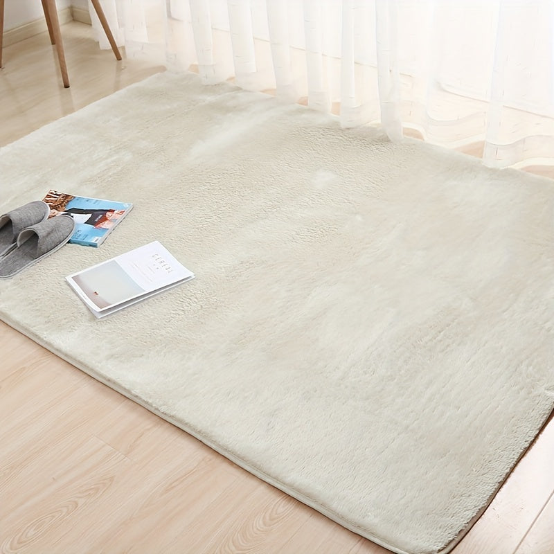 1pc Fluffy Area Rugs For Living Room, Shaggy Plush Rug For Bedroom, Soft Non Slip Floor Carpet For Bedside, Indoor DéCor