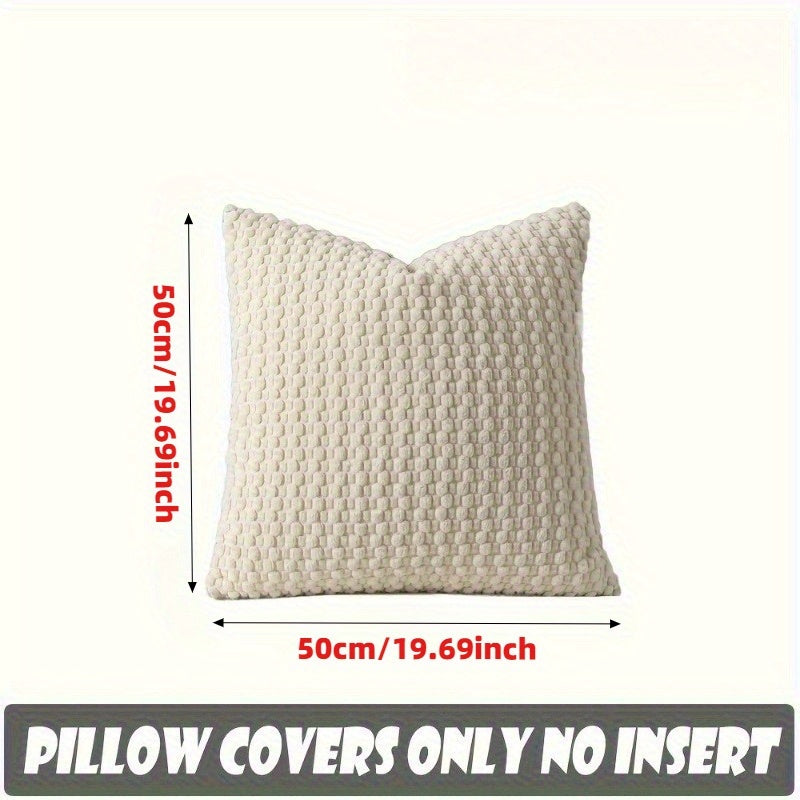 4 Soft Velvet Modern Double-sided Design Sofa Pillowcases, Office Chair Backrest Pillowcases, Bedside Cushion Covers, and Machine-washable Sofa and Bed Decorative Cushion Covers