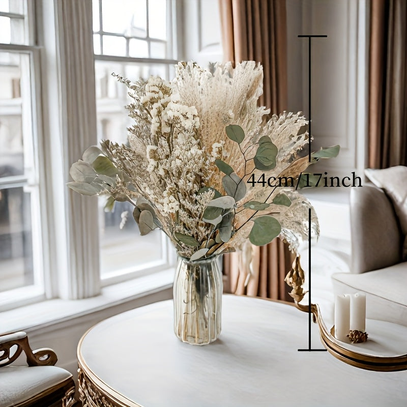 42pcs FORTUNATE FLOWERS Boho Pampas Grass Set, Olive Green Bathroom Decor And Boho Wedding Bouquets, Natural Dried Flower Decor - Unleash Your Creativity with Stylish, Versatile Dried Greenery & Greenhouse Decoration